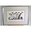 Image 3 : Three framed artworks including Cat photo, limited edition print and a tug boat titled Cates