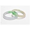 Image 1 : Pair of Burmese green and lavender jadeite bangles