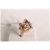 Image 1 : 14kt yellow and white gold diamond ring set with .40ct brilliant white round center diamond and .08c