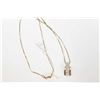 Image 3 : 14kt yellow gold 18" box chain and a 10kt yellow and white gold pendant set with diamond like stones