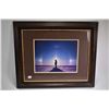 Image 4 : Three artworks including two framed photographs of northern Canada and a stretcher framed silk scree