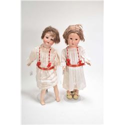 Two antique dolls including bisque head A.M 390 on composition body and a composition doll, both 18"