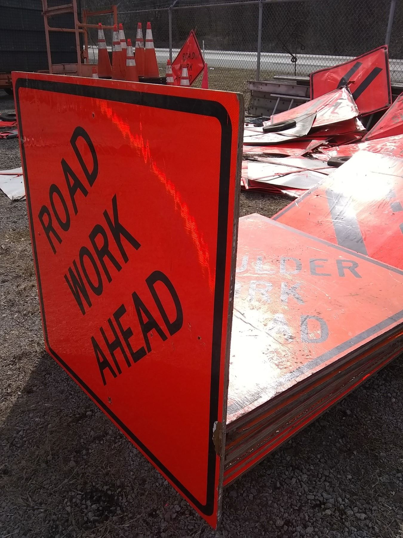 48 x 48 Wood Traffic Control Signs Asst