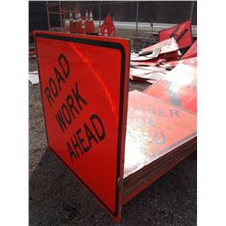 48 x 48 Wood Traffic Control Signs Asst
