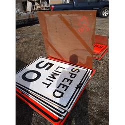 Lrg Wood Traffic Control Sign Asst x8