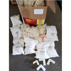 LOT OF ASSORTED NEW PVC ELBOWS, APPROX 200 PCS