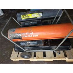DAYTON OIL FIRED TORPEDO HEATER 200,000 BTU