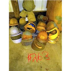 LOT OF BLASTING HELMETS WITH AIR TUBES