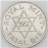 Image 2 : Great Britain. Royal Mint die trial or proving piece 1957, Worker with Royal Mint die trial or provi