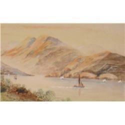 Interesting peaceful sailing original small painting S Holladay - Petite peinture originale paisible