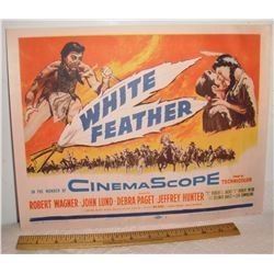 Another Very old USA Cinema Lobby Card movie Western White Feather 1955 - vieille affiche cinéma