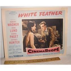 A 3rd also Very old USA Cinema Lobby Card movie Western White Feather 1955 - vieille affiche cinéma