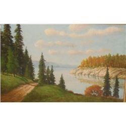 "Pass to the Lake" by Chris - image 6 x 8 " - "Passe allant au lac