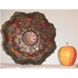 a real razor blade edged very old depresion glass Carnival bowl - bol si vieux et beau de Carnival