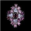 Image 1 : Natural  Rhodolite Garnet &  Blue Tanzanite Ring
