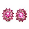 Image 1 : Natural Rich Pink Topaz &  Red Ruby Earrings