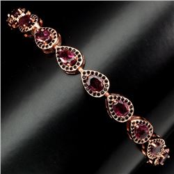 Natural Pink Tourmaline Black Spinel Bracelet