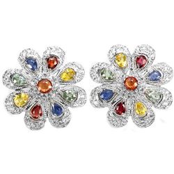 Natural Fancy Color Sapphire 41 Carats Earrings