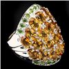 Image 3 : Natural Yellow Citrine Chrome Diopside 82.36 Cts Ring