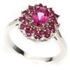 Image 2 : Natural Rich Pink Topaz & Red Ruby Ring