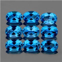 Natural Swiss Blue Topaz 9 Pcs  - Flawless