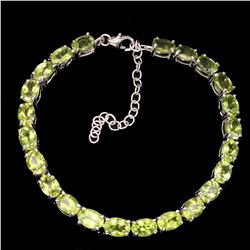 Natural  Rich Green Peridot 69 Cts Bracelet