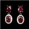 Image 1 : Natural Top Blood Red Ruby Earrings