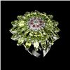 Image 2 : Natural Top Rich Green Peridot Ruby Ring