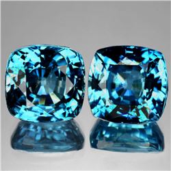 Natural AAA Seaform Blue Zircon Pair {Flawless-VVS1}