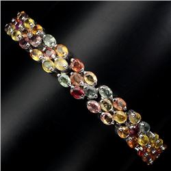 Natural Multi-color Fancy Sapphire Bracelet