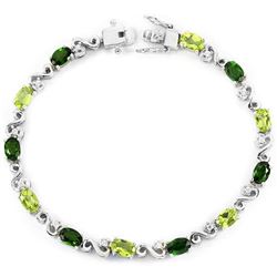 NATURAL  GREEN CHROME DIOPSIDE PERIDOT BRACELET