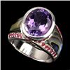 Image 1 : Natural Purple Amethyst Ruby Mother Of Pearl 53 Ct Ring