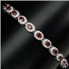 Image 1 : Genuine Oval Cut 4x3mm Vivid Red Ruby Bracelet