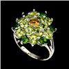Image 2 : Natural Citrine Chrome Diopside Peridot  Ring