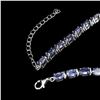 Image 3 : Natural Oval 6x4mm Blue Violet Tanzanite Bracelet