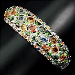 Natural Fancy Sapphire Chrome Diopside Bangle