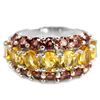 Image 1 : NATURAL ORANGISH YELLOW CITRINE & RHODOLITE Ring