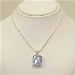 Sterling Silver Ice Blue Topaz Necklace