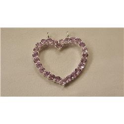 7.50 CT PINK ROSE DE FRANCE AMETHYST HEART PENDANT