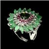 Image 2 : Natural Chrome Diopside Emerald Ruby Ring