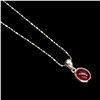 Image 1 : Oval  Red Ruby 8x6 MM 14.24 Carats Necklace