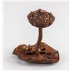 Image 1 : Chinese Fine Wood Carved Lotus and Frog Decoration