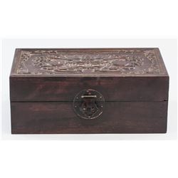 Chinese Zitan Carved Box
