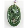 Image 1 : Chinese Green Jade Carved Shouxin Toggle