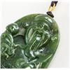 Image 4 : Chinese Green Jade Carved Shouxin Toggle