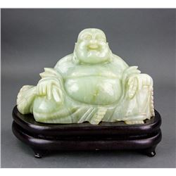 Burma Green Jadeite Laughing Buddha