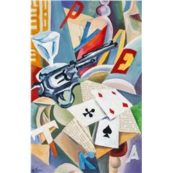 Ivan Puni Russian Cubo-Futurist Mixed Media