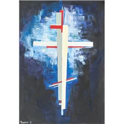 Ilya Chashnik Russian Tempera on Paper Cross