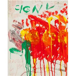 Cy Twombly American Abstract Oil on Canvas