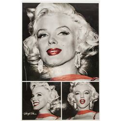 Marilyn Monroe Print Color Collage on Paper